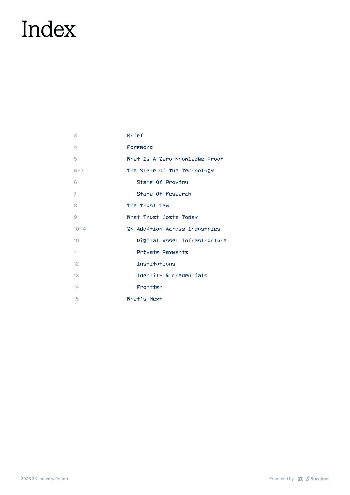 Report index